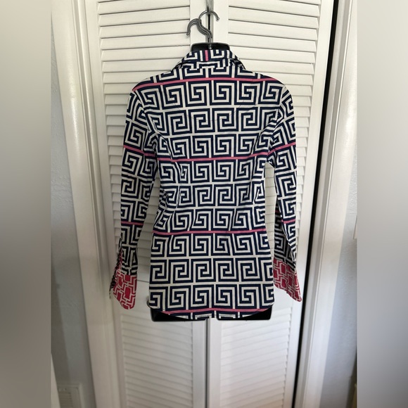 Tizzie long sleeve geometric button down top size small - Picture 9 of 16